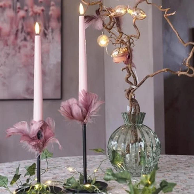 LED Kerze Flammy Candy 2er Set Pastell Batterie + Timer H 26cm – Bild 2