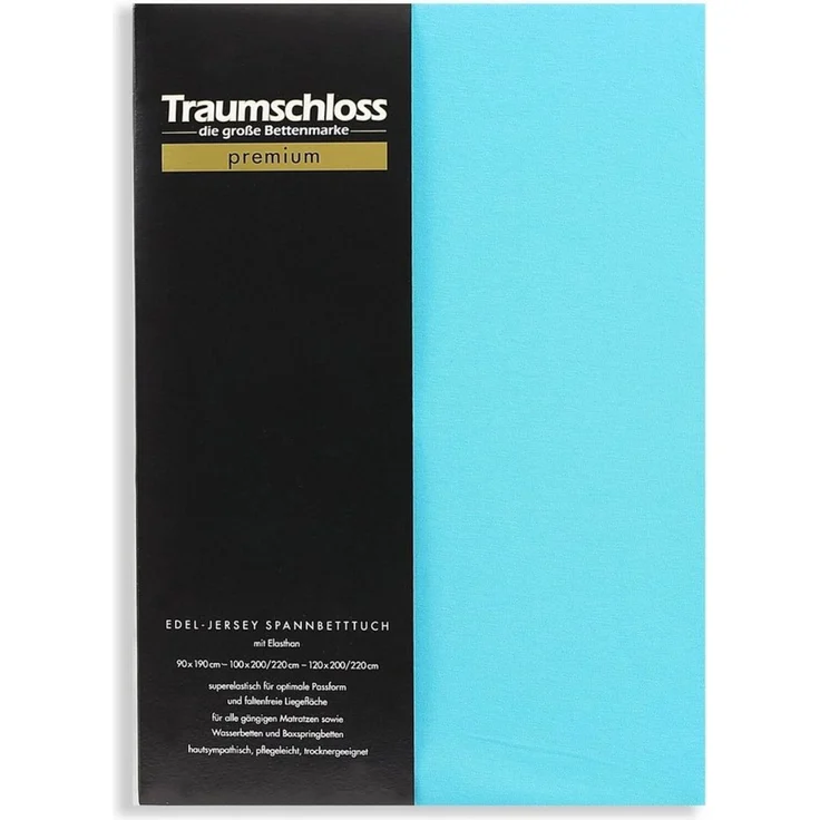 Traumschloss Spannbettlaken Premium, Jersey, Gummizug: rundum, (1 Stück), 165g/m², 95% gekämmte Mako Baumwolle, 5% Elasthan – Bild 1