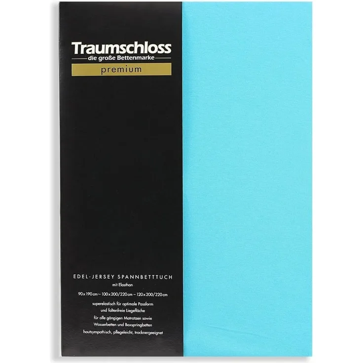 Traumschloss Spannbettlaken Premium, Jersey, Gummizug: rundum, (1 Stück), 165g/m², 95% gekämmte Mako Baumwolle, 5% Elasthan
