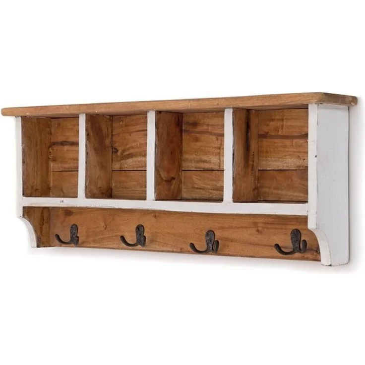 DESIGN DELIGHTS Wandgarderobe RUSTIKALE WANDGARDEROBE mit Fächern "VINTAGE 70", 70x27x11cm(BxHxT) – Bild 4