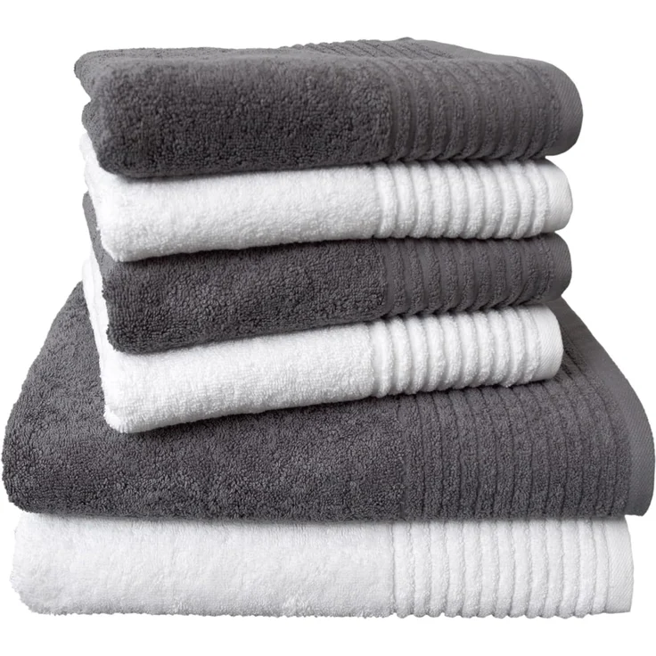 Dyckhoff Handtuch Set Brillant, Walkfrottee (Set, 6-St), mit Streifenbordüre,4 Handtücher (50x100cm), 2 Duschtücher (70x140cm) – Bild 1