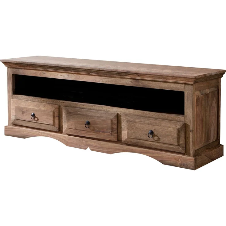 TV-Board Sheesham 150 x 45 x 55 grau geölt LEEDS #43 – Bild 1