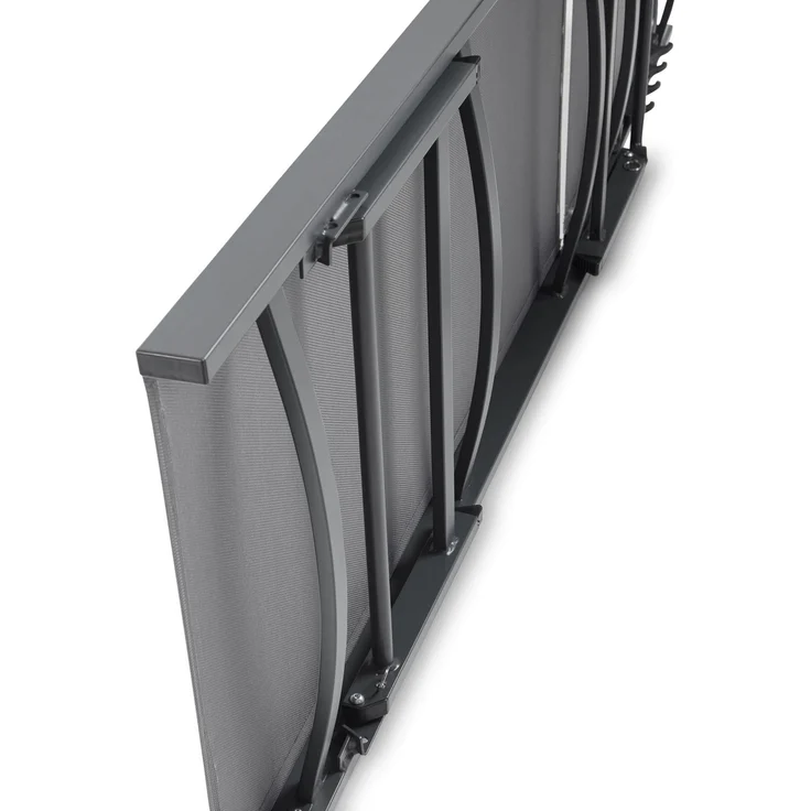 LECO Sonnenliege ELINA, Füße klappbar, 5-fach verstellbare Rückenlehne, Aluminiumgestell anthrazit, Kunststoffgewebe anthrazit, 192x60x96 cm – Bild 4