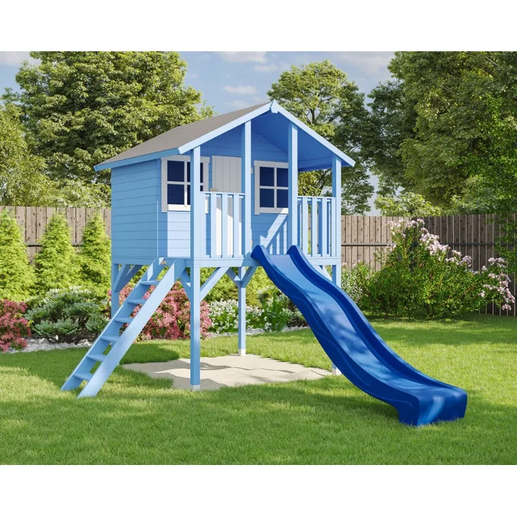 Stelzenhaus Tom / Toby mit Rutsche blau