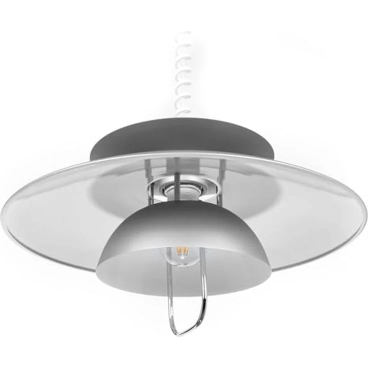 Lindby Hängelampe Nadija, höhenverstellbare Pendelleuchte, grau, 43 cm, E27 – Bild 1
