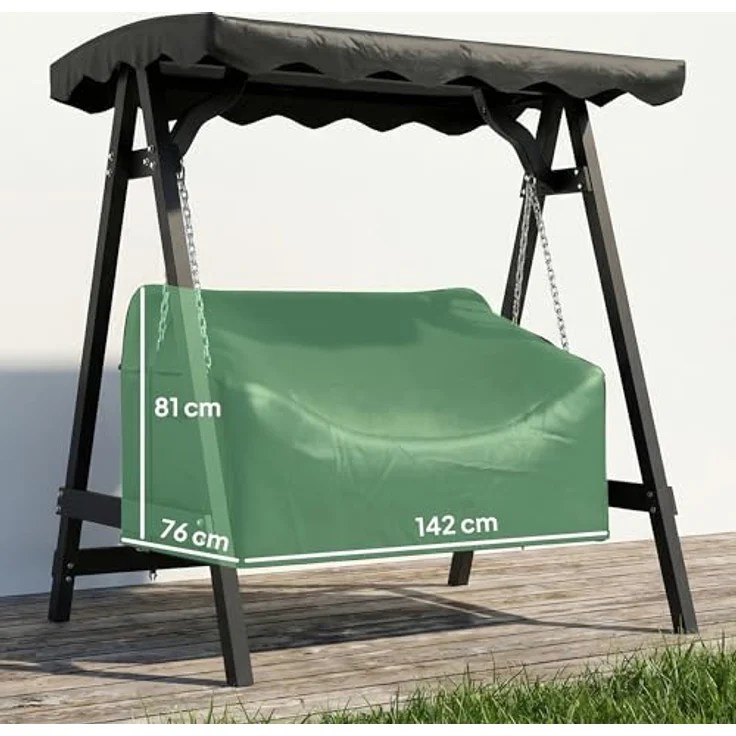 Outsunny Gartenmöbel-Schutzhülle Hollywoodschaukel Abdeckung (Abdeckplane, 1-St, für 2-Sitzer Gartenschaukel), Wasserdicht, UV-beständig, mit Reißverschluss – Bild 7