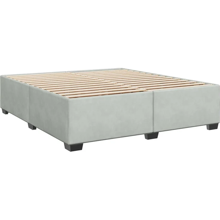 vidaXL Boxspringbett mit Matratze Hellgrau 180 x 200 cm Samt 3450764 – Bild 5
