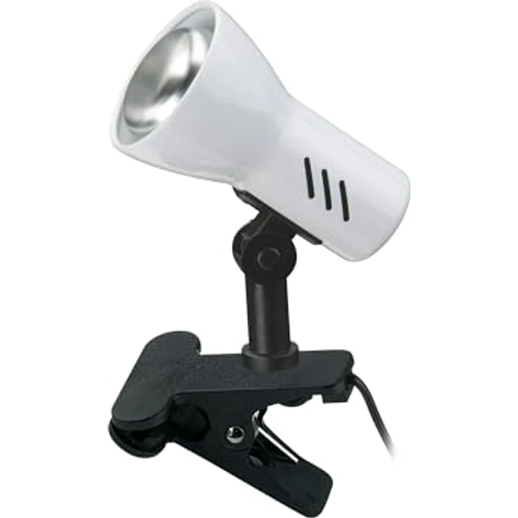 BRILONER - Nachttischlampe, Schreibtischlampe, Tischlampe, Leselampe, Bürolampe, Buch Klemme, Klemmlampe, Kinderzimmer, Schwenkbar, Schnurschalter, 1x E14, max, 40 Watt, 10,8 cm, Weiß – Bild 1