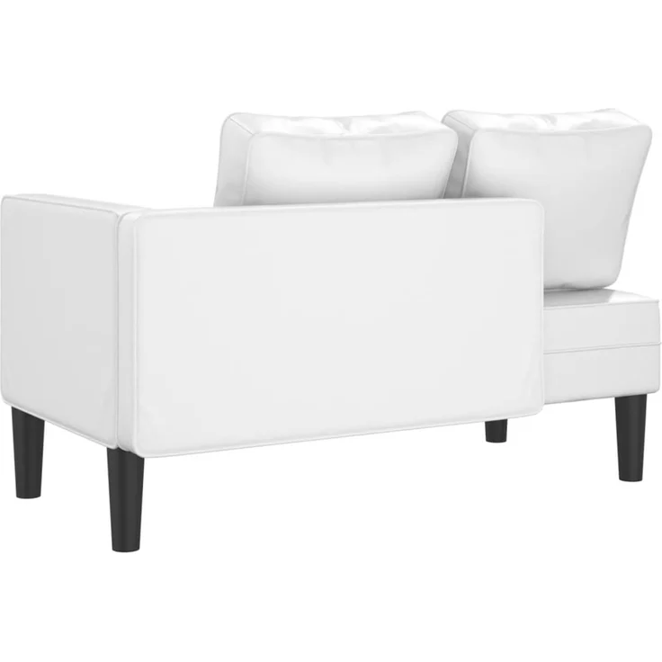 vidaXL Chaiselongue mit Kissen, Weiß Kunstleder, 116,5 x 62 x 57,5 cm – Bild 5