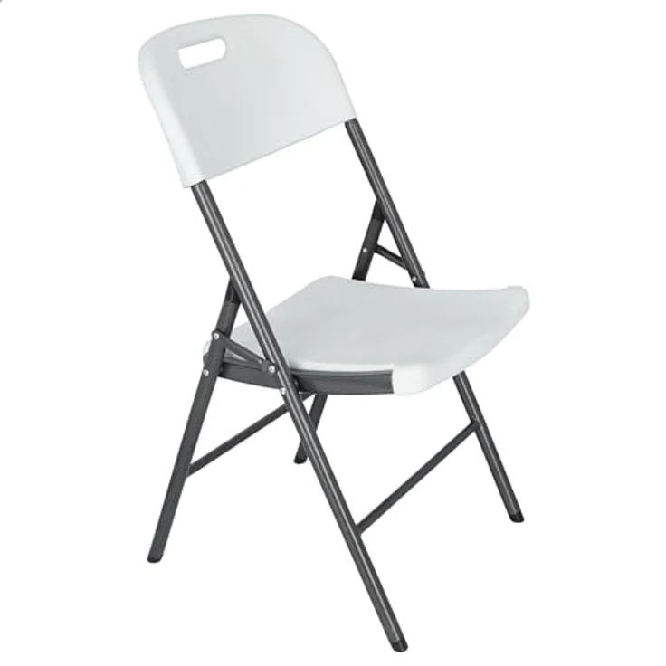 Aranaz Klappstuhl | Metall und Polyethylen | ideal für den Innen- und Außenbereich des Hauses | Stühle für Garten, Terrasse, Familienveranstaltungen | Farbe: Weiß | 43 x 50 x 87 cm – Bild 8