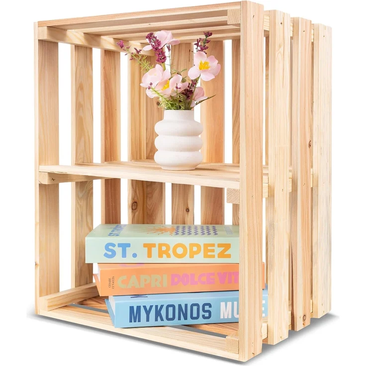 Creative Deco Holzkiste mit Regal 50 x 40 x 30 cm