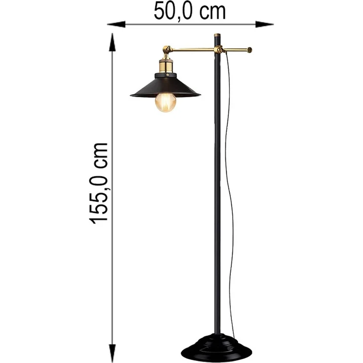 Smart Stehlampe, Altmessing, schwarz, RGB LED, Retro, H155cm – Bild 8