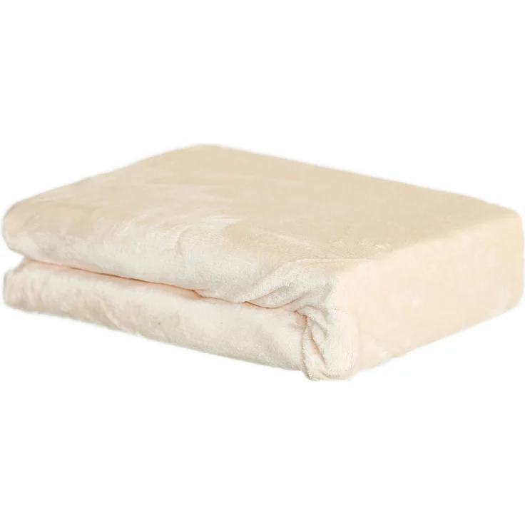 Plüsch Spannbettlaken 200 x 200 cm + 40 cm mit Rundumgummizug - Cashmere Touch 180 gsm Beige – Bild 1