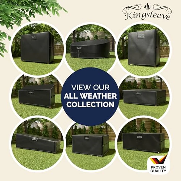 Kingsleeve Gartenmöbel-Schutzhülle, Wasserdicht und Winterfest, Abdeckplane für Sonnenliege, 200x75x40/70 cm, Schwarz – Bild 9