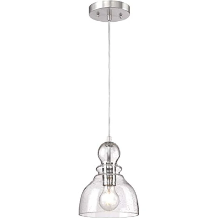 Westinghouse Hängeleuchte Fiona, nickel gebürstet, Ø 18 cm, moderne Pendelleuchte – Bild 1