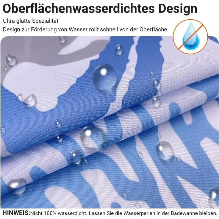 Duschvorhang 120x200 cm Unterwasseralgen Antischimmel Textil Saum – Bild 2