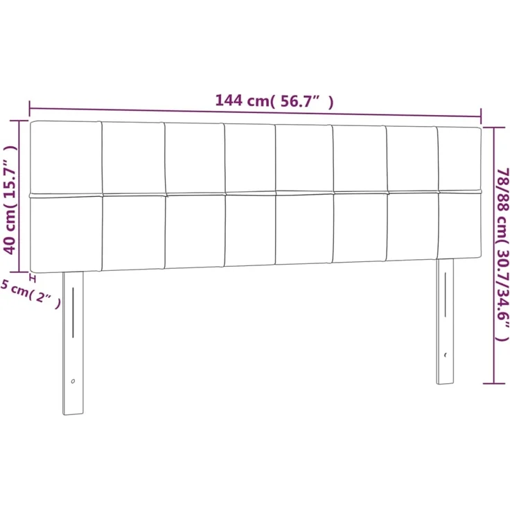 vidaXL Kopfteile 2 Stk. Dunkelgrau 72 x 5 x 78/88 cm Stoff 346047 – Bild 8