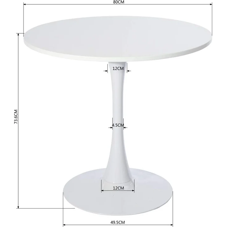 MEUBLE COSY Esstisch mit 2 Esszimmerstühle, Essgruppen, 3er-Set, Runder Esstisch, Küchentisch mit 2 Essstühlen, Stahlgestell, für Esszimmer Küche Wohnzimmer, Weiß + Beige – Bild 4