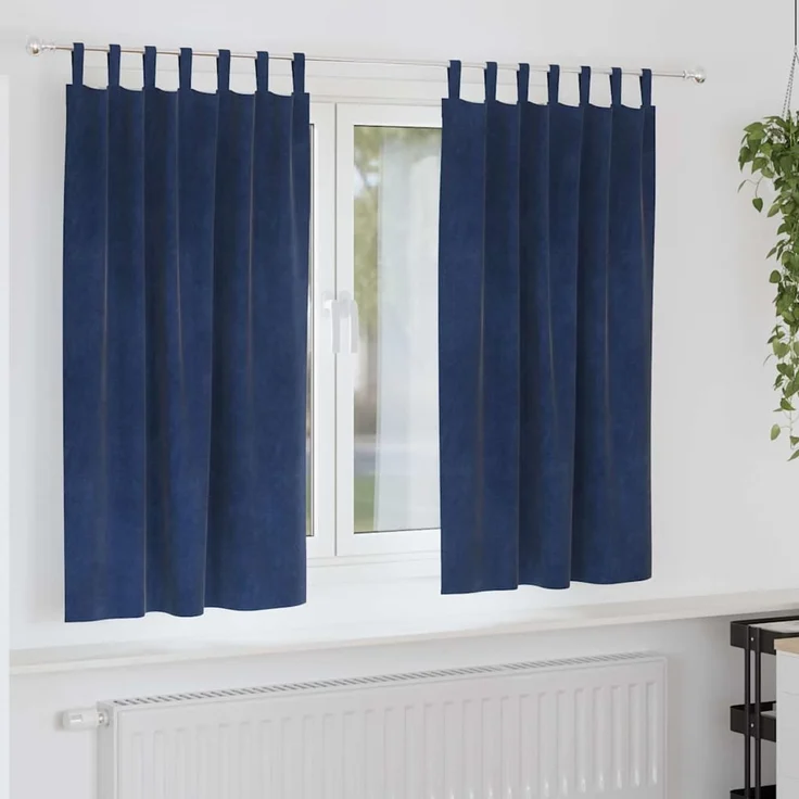 Verdunkelungsvorhänge 2 pcs | für Wohnzimmer & Schlafzimmer Dunkelblau 140 x 175 cm Samt – Bild 2