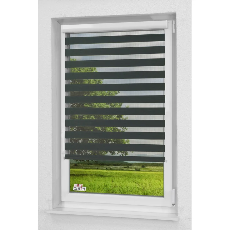 Lysel Outlet Doppelrollo Kassette Anthrazit, (B x H) 50cm x 175cm in grau/anthrazit – Bild 8