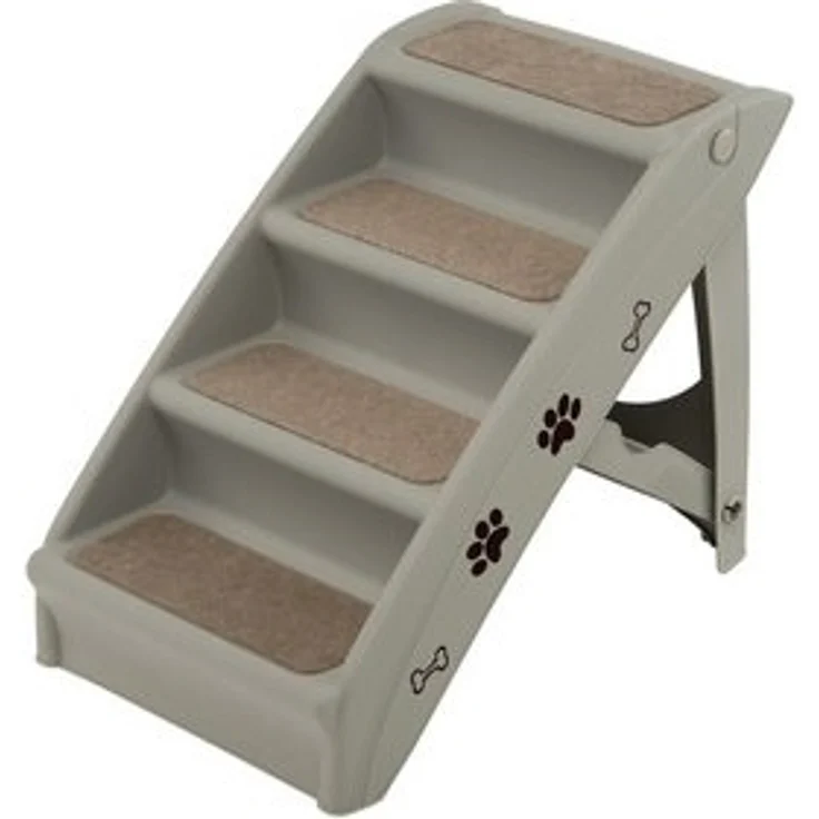 KOMFOTTEU Haustiertreppe Hundetreppe, mit 4 Stufen, tragbar&klappbar – Bild 6