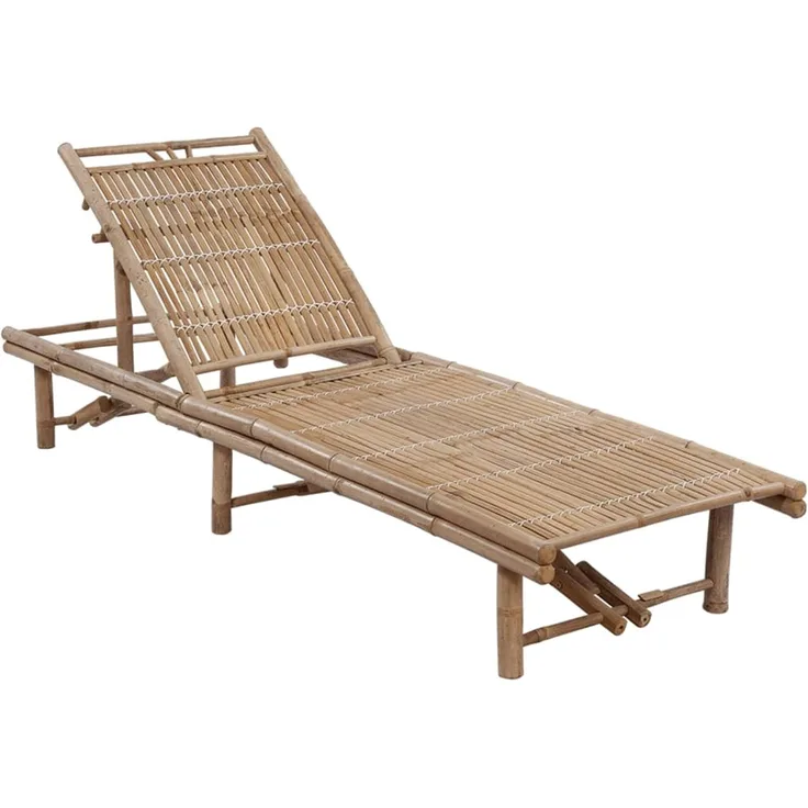 vidaXL Garten-Sonnenliege mit Auflage Bambus 3061642