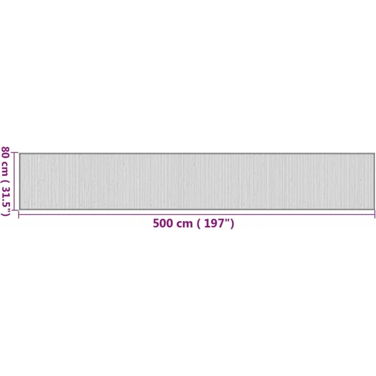 vidaXL Teppich Rechteckig Natur 80x500 cm Bambus 376925 – Bild 8