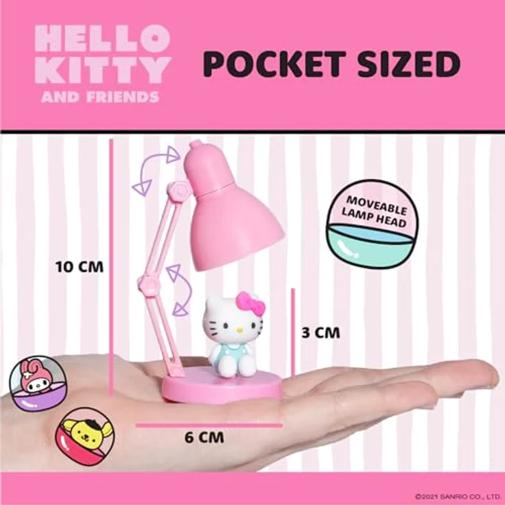Blue Sky Studios Hello Kitty Mini Lampe, sanftes Nachtlicht mit herausnehmbarer Sammelfigur für Kinderzimmer – Bild 3