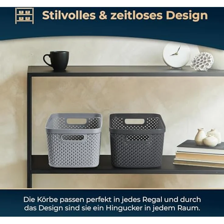 astor24 Aufbewahrungsbox 3er Set Aufbewahrungskorb mit Deckel Box Kiste Regalkorb Organizer (3er Set, 3er Set 13 Liter Aufbewahrungskörbe mit Deckel in aquamarin), erhältlich in 4 Größen und verschiedenen Farben – Bild 5