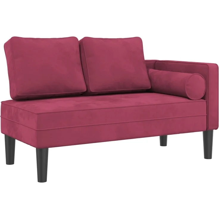 vidaXL Chaiselongue mit Kissen Weinrot Samt – Bild 1