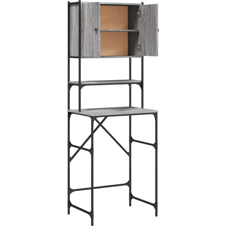 vidaXL Waschmaschinenschrank Grau Sonoma-Eiche 68x48,5x194 cm 838976 – Bild 6