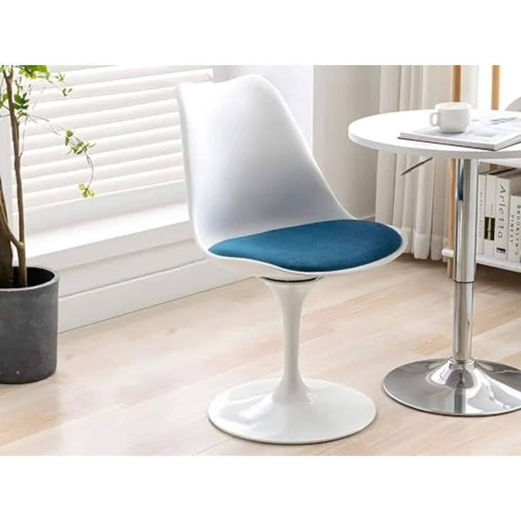 Vente-unique - XAFY Stuhl Plastik BlauWeiß - B 56,5 cm x H 82 cm x L 49 cm – Bild 2