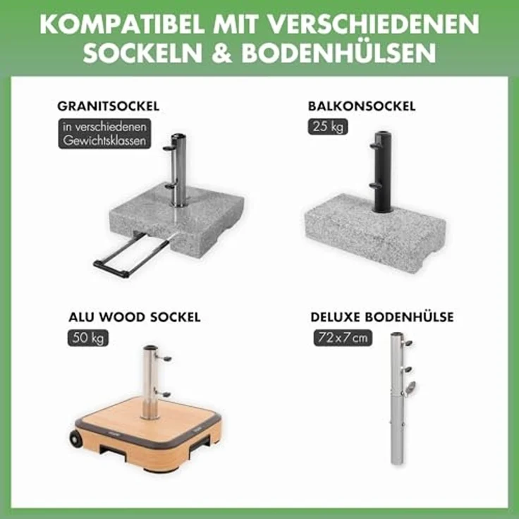 Doppler Granitsockel-Reduzierringe für Schirmstock Ø 25, 32, 38, 48, 52 mm, schwarz – Bild 4