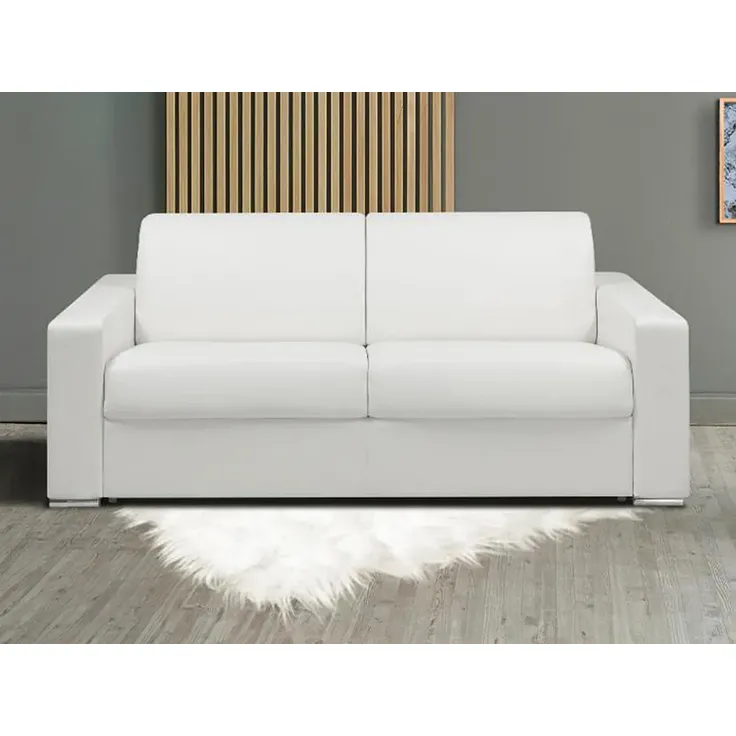 Schlafsofa 2-Sitzer CALITO - Weiß - Liegefläche: 120 cm - Matratzenhöhe: 14 cm