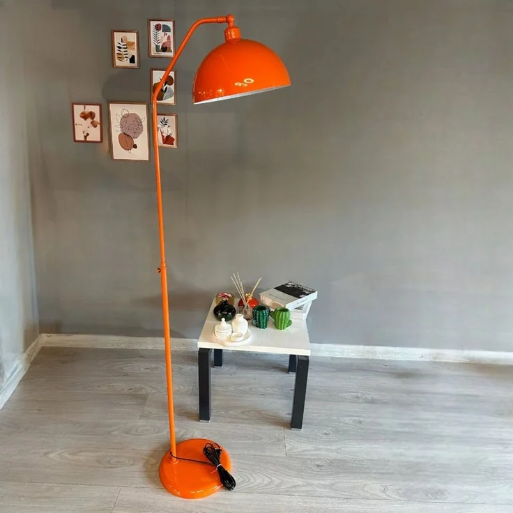 Bamyum Stehlampe Stehlampe mit beweglichem Kopf Moderne dekorative Stehlampe aus Metall, ohne Leuchtmittel, E27, verstellbarer Lampenschirm, Stehluchte mit Ablage – Bild 1