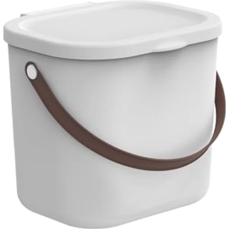 Rotho Babydesign Mini-Windelsammler YUMA - aus recyceltem Kunststoff, hygienisch & umweltfreundlich – mit Deckel & Tragegriff, weiss, 6 Liter