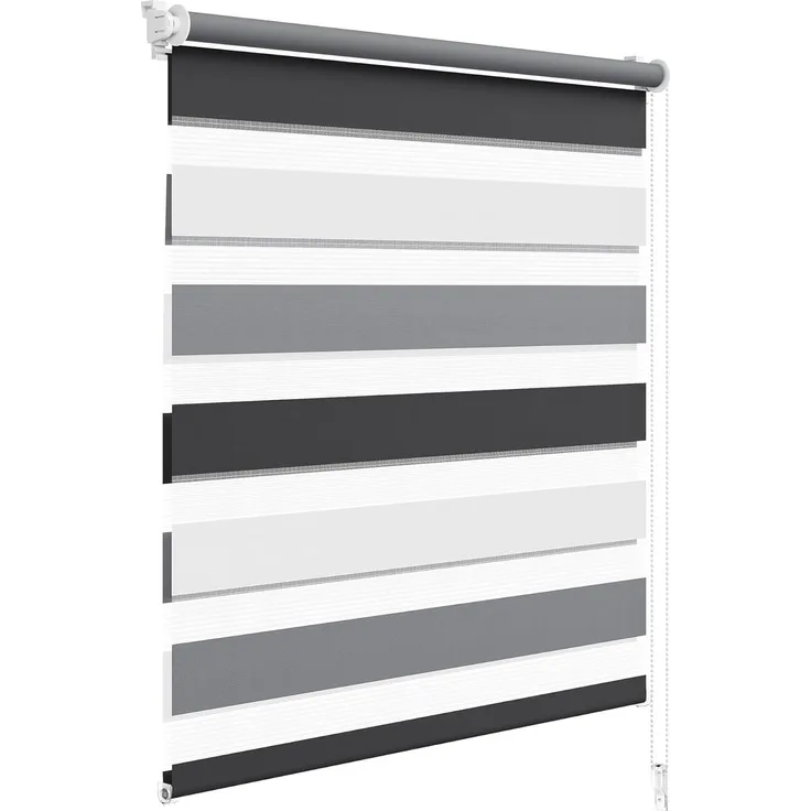 WOLTU Doppelrollo Weiss+Grau+Anthrazit 60x150 cm