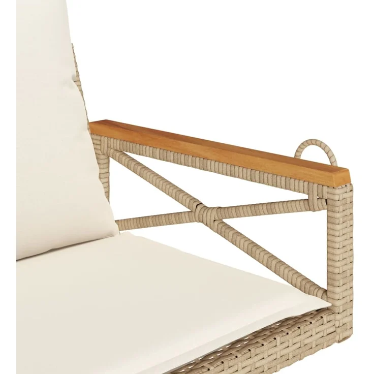 vidaXL Hängesessel mit Kissen Beige 63x62x40 cm Poly Rattan 368175 – Bild 7