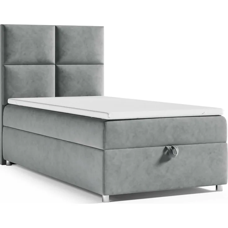 Best for Home Boxspringbett K2 SINGLE mit Bettkasten (Grau 90x200)