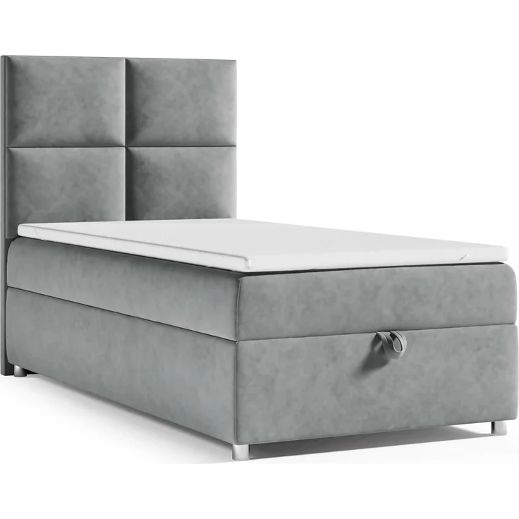 Best for Home Boxspringbett K2 SINGLE mit Bettkasten (Grau 90x200)