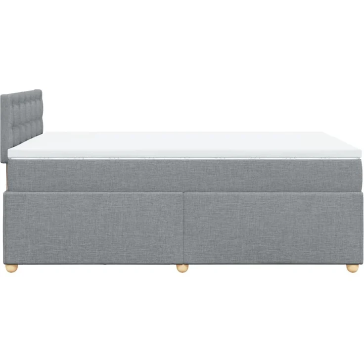 vidaXL Boxspringbett mit Matratze Hellgrau 120x200 cm Stoff 3288961 – Bild 7