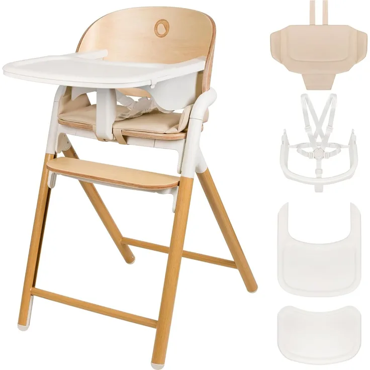 lionelo Hochstuhl CELIA (3-in-1-Hochstuhl Komplettset), 3in1/Einhandverstellung/Kunstleder/Tablett/Babyset enthalten
