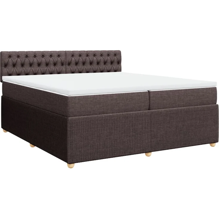 vidaXL Boxspringbett mit Matratze Dunkelbraun 200x200 cm Stoff 3289873 – Bild 3