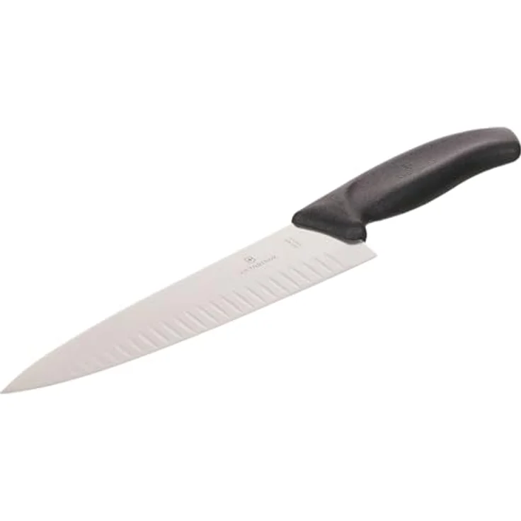 Victorinox Swiss Classic Tranchiermesser, extra breite Klinge, 20 cm Klinge, Kullenschliff, Spülmaschinengeeignet, Geschenkbox, schwarz – Bild 2