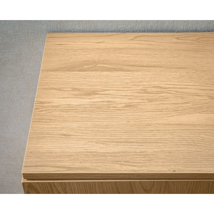 FINEBUY Sideboard FB104665 (140x80x39 cm Anrichte, Eiche-Dekor Rattangeflecht), Kommode Türen Standschrank, Hoher Kommodenschrank – Bild 5