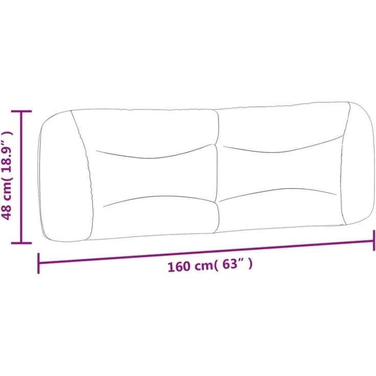 vidaXL Kopfteil-Kissen Blau 160 cm Stoff – Bild 9
