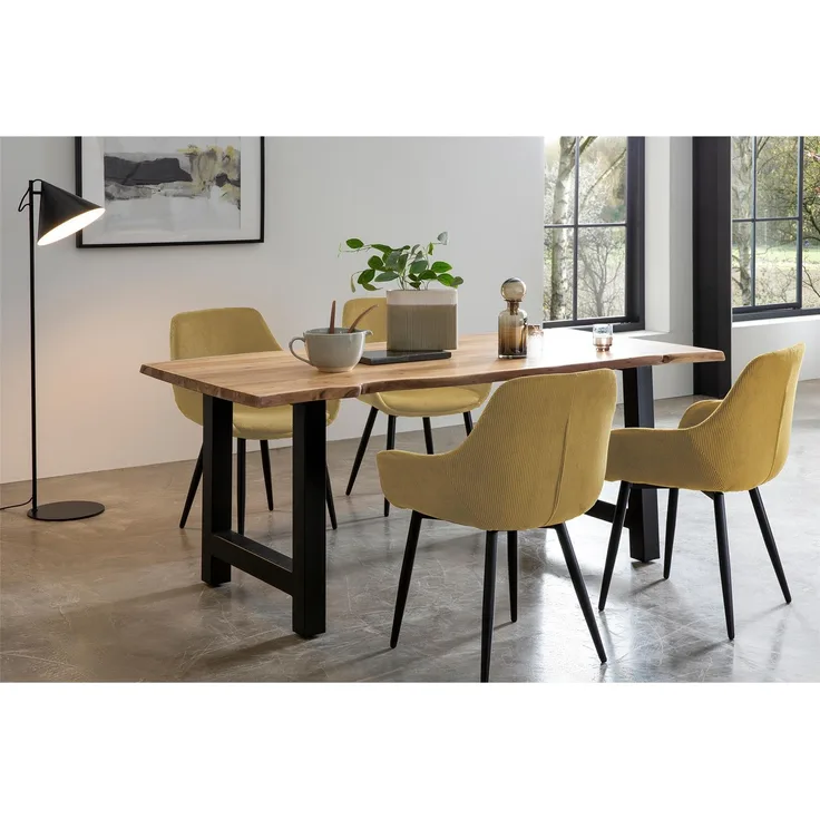 Essgruppe aus 1 x Esstisch Akazie 4 x Esszimmerstuhl