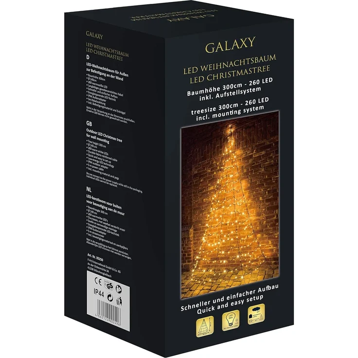 LED Tannenbaum hlbrd. 300 Galaxy,260ww LED,Wandbef. – Bild 3