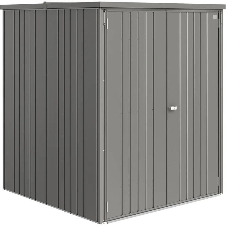 Biohort Geräteschrank Large 177 cm x 150 cm x 150 cm Quarzgrau-Metallic, wetterfester und diebstahlsicherer Gartenschrank für Geräte und Möbel