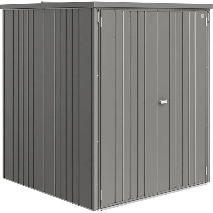 Biohort Geräteschrank Large 177 cm x 150 cm x 150 cm Quarzgrau-Metallic, wetterfester und diebstahlsicherer Gartenschrank für Geräte und Möbel